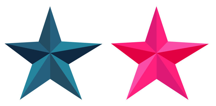 two coloful srars. Vector illustration