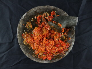 Indonesian traditional chili sauce named 