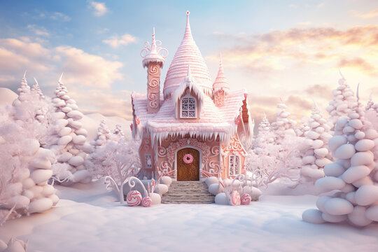 Gingerbread house. Ai generated image
