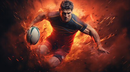 Rugby energia do esporte  - obrazy, fototapety, plakaty