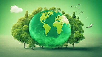  carbon footprint and carbon credit to limit global warming from climate change, Bio Circular Green Economy concept
