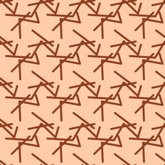 Brown abstraction on a beige background. Vector seamless pattern. Background illustration, decorative design for fabric or paper. Ornament modern new