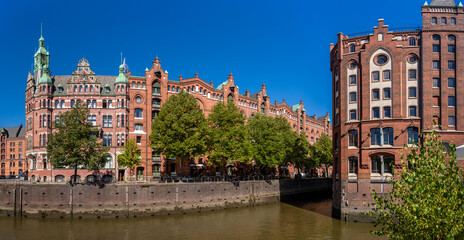 Hamburg, Germany. The Warehouse District (German: Speicherstadt. The largest warehouse district in the world is located in the port of Hamburg within the HafenCity quarter.