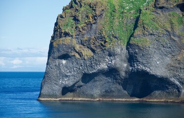 Rock looking like elephant head in Westman Island, Iceland