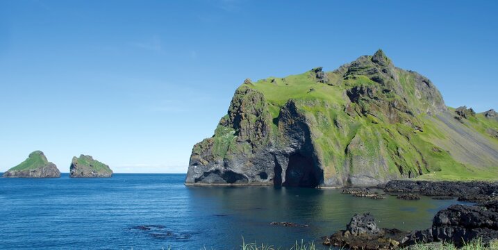 Rock looking like elephant head in Westman Island, Iceland