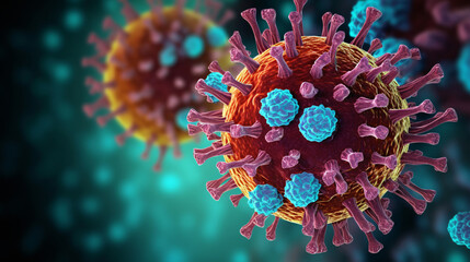 Microscopic 3D Illustration of Coronavirus COVID-19 Molecule