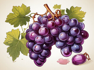 Isolated grape clipart vector illustration