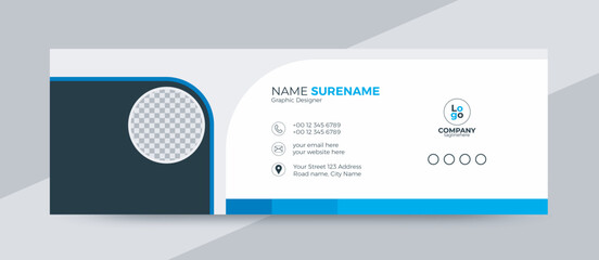 Modern and minimalist email signature or email footer template