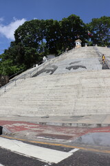 CALVARY STAIRS with Chavez's eyes painted, Caracas, Venezuela