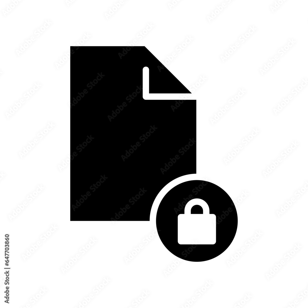 Poster document lock icon, secure file confidential folder, privacy. security contract. web cyber lock sign
