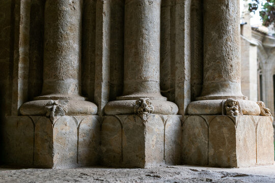 sculptures on the columns of the cloister of the Cathedral of Ciudad Rodrigo.