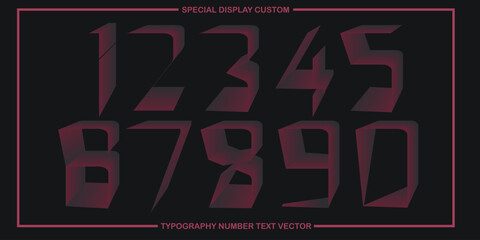 assorted digital custom vector numbers. minimum. Color gradation. Dark. Banner Network. 3d effect. Design. futuristic. Paper cut or effect. Luxury. Premium. (113)