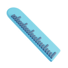 3D Illustration of Blue and White Ruler