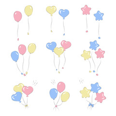 風船のイラストセット
