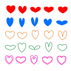 Love symbol icon set