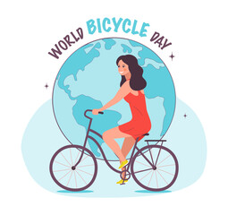 World Bicycle Day illustration. Vector illustration.