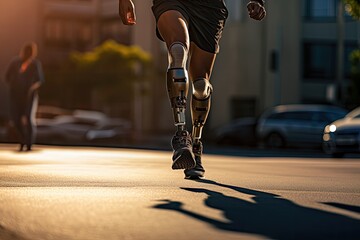 Modern technology in prosthetic leg for disability people, Robotic artificial knee.
