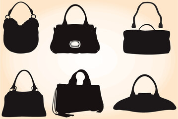 Collection of new modern Elegant female bags, shoulder lady bags. Stylish beautiful purse icons. Editable vector, easy to change color or size. eps 10