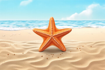 Fototapeta na wymiar starfish cartoon style