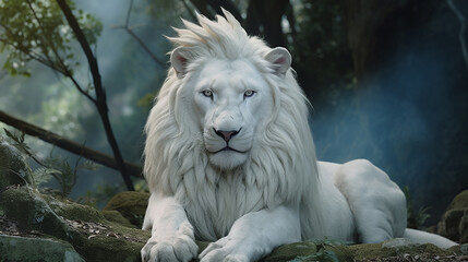 Naklejka premium leão branco 