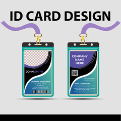 Modern Identity Minimalist Corporate Professional ID Card Vector Design Template For Your Company Employee And Other.