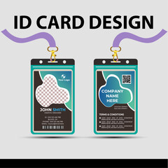 Modern Identity Minimalist Corporate Professional ID Card Vector Design Template For Your Company Employee And Other.