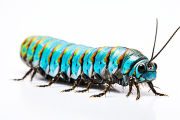 Beautiful caterpillar on a light background. Generative AI