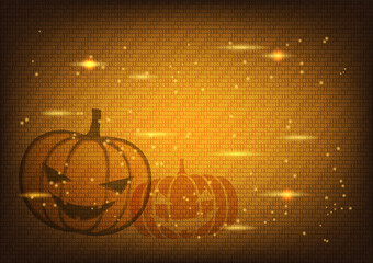 Pumpkin halloween on digital code, celebretion mood, technology background.
