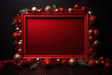 Fototapeta na wymiar Christmas red frame for xmas design project
