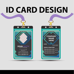 Modern Identity Minimalist Corporate Professional ID Card Vector Design Template For Your Company Employee And Other.