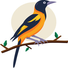 bird on a branch with berries.bird on branch