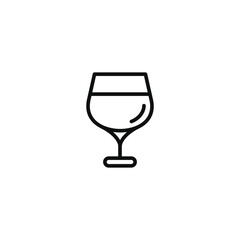 Wine glass line icon isolated on white background