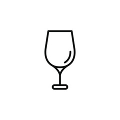 Wine glass line icon isolated on white background