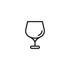 Wine glass line icon isolated on white background