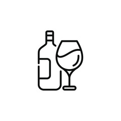 Wine line icon isolated on white background