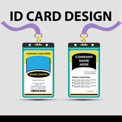 Modern Identity Minimalist Corporate Professional ID Card Vector Design Template For Your Company Employee And Other.