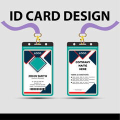 Modern Identity Minimalist Corporate Professional ID Card Vector Design Template For Your Company Employee And Other.