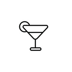 Cocktail line icon isolated on white background