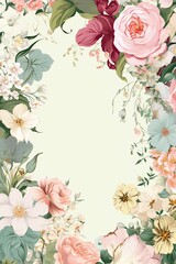 Whimsical Watercolor Invitation: A whimsical invitation featuring watercolor paintings of flowers.Generated with AI