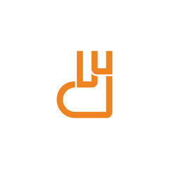 letter wd simple stripe logo vector