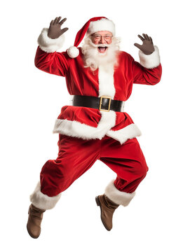 Santa Claus jumping, christmas