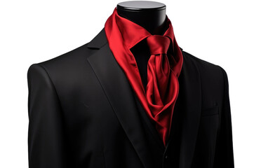 Timeless Fashion Black Suit with Vibrant Red Accent isolated background. Generative AI