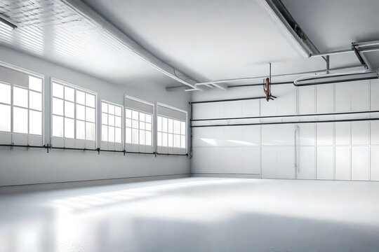 close up view of Empty garage , white color walls are present
