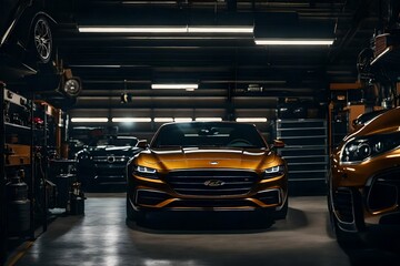 An HD photograph of a meticulously organized garage, radiating an air of sophistication.