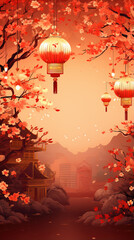 Decorative background of Chinese traditional festival Mid-Autumn Festival,created with generative ai tecnology.
