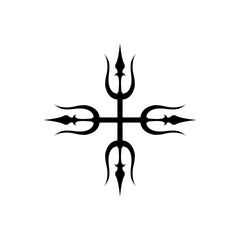 trident logo icon design vector
