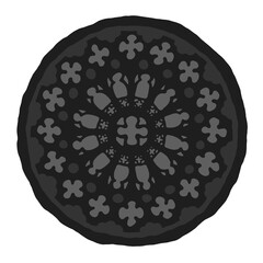 Gothic rosette/rose window stylized drawing. Architectural stone frame; european medieval cathedral/church tracery/engraving illustration