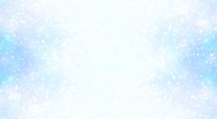 Falling snow light blue empty background.