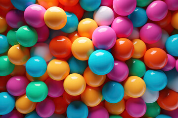 Fototapeta na wymiar Circles of Vibrance: A Multitude of Colorful Balls Create a Playful and Joyful Composition