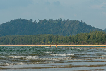 undeveloped beach with tourist in Golden Budda Island mean Ko Phra Thong, Thailand